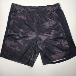 All in Motion Men's Black Camouflage Athletic Shorts